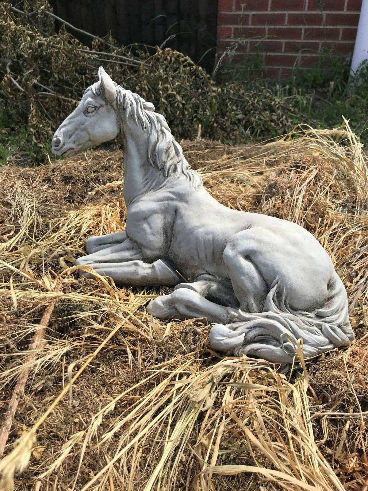 Stone Resting Horse Ornament