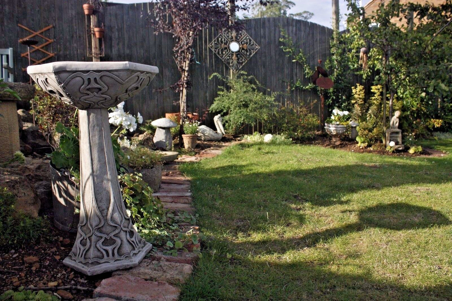 Stone Art Noveau Bird Bath