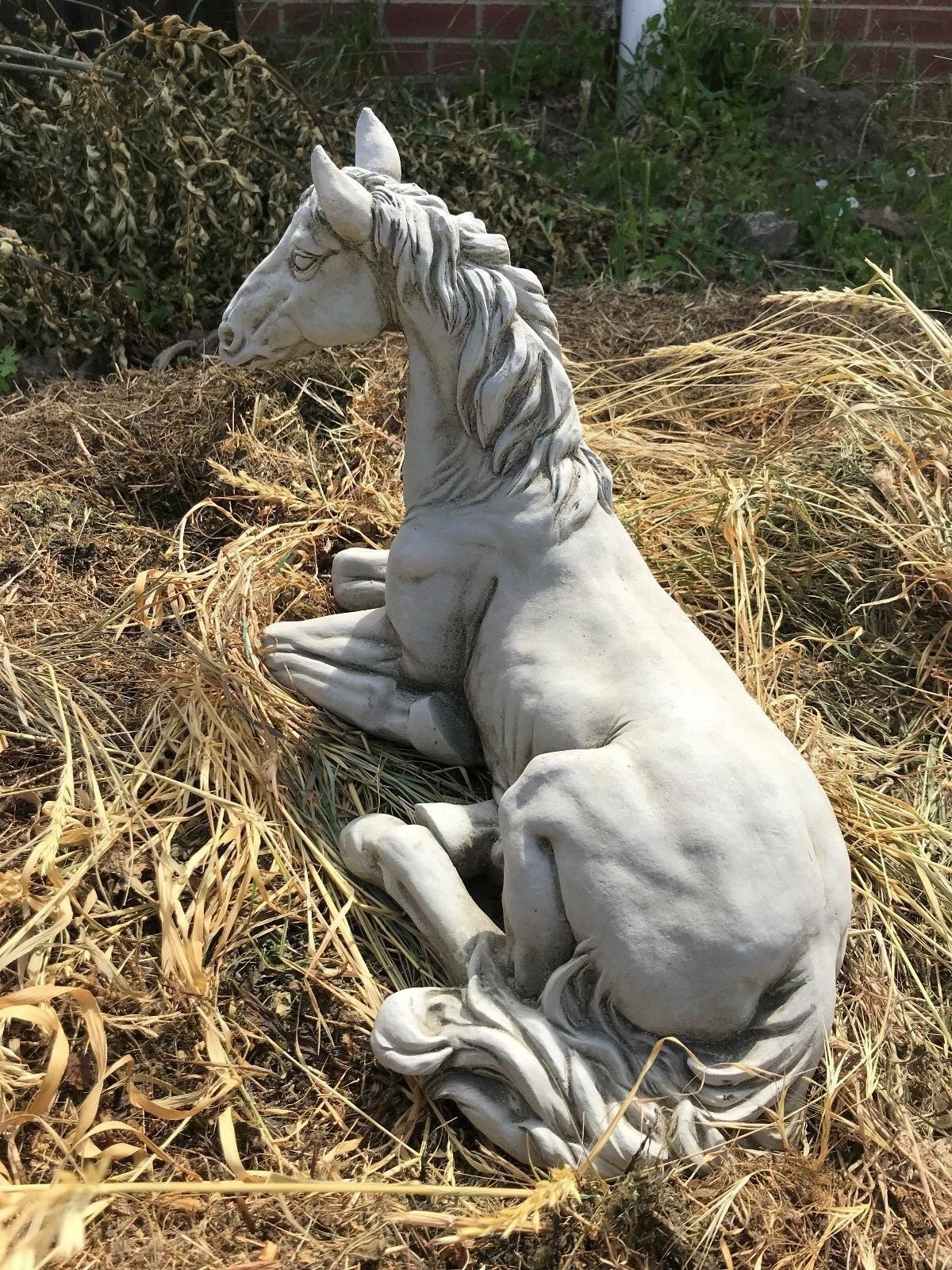 Stone Resting Horse Ornament