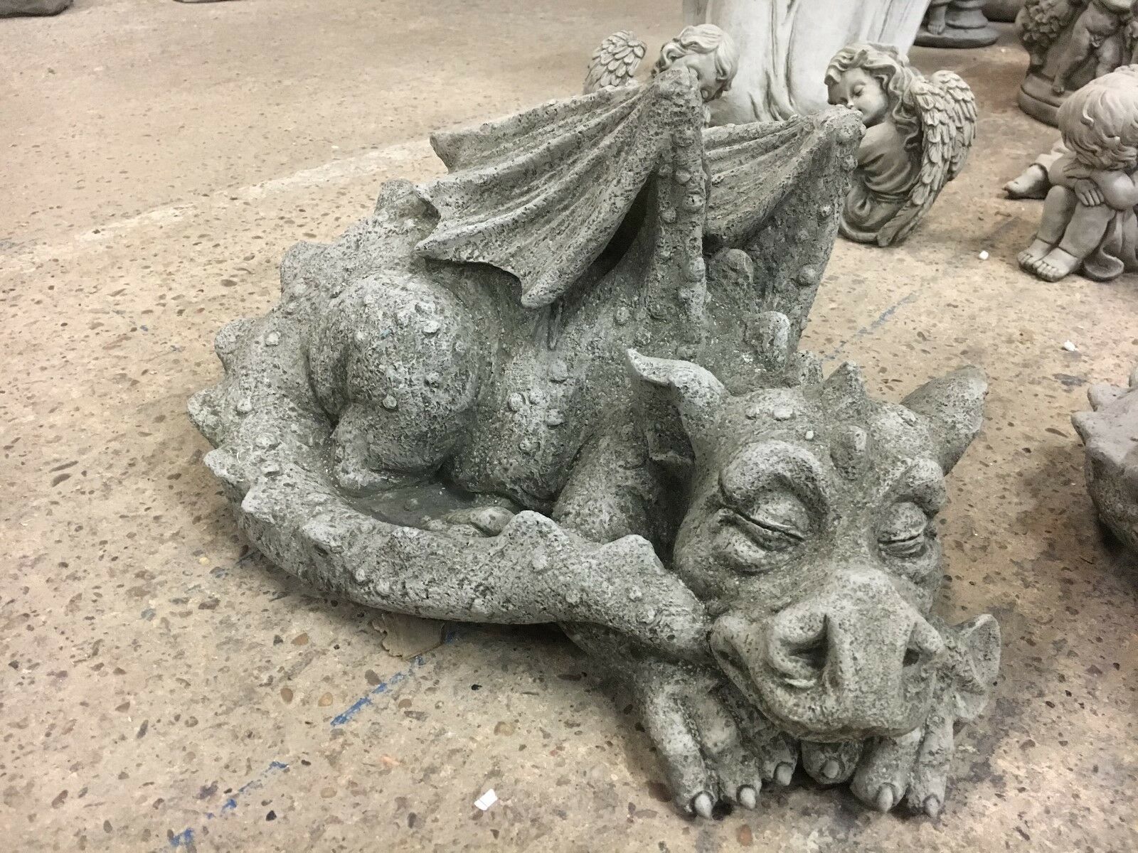 Pair of Stone Baby Dragon Ornaments