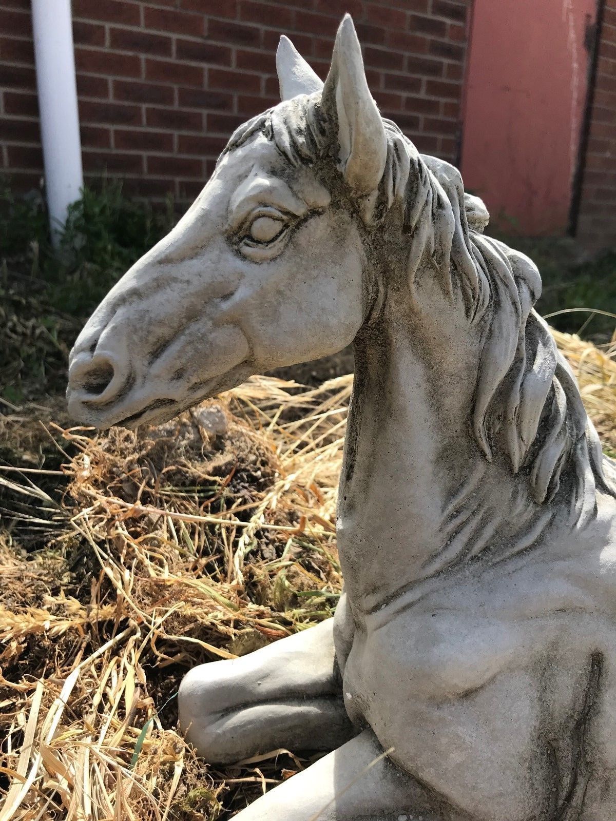 Stone Resting Horse Ornament