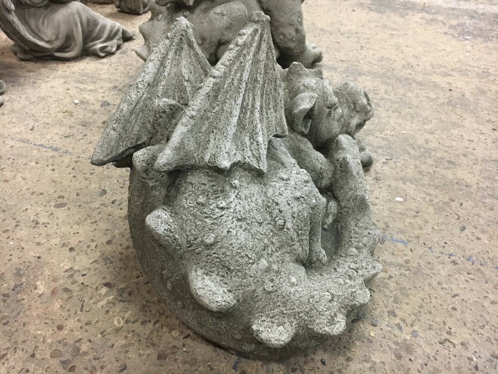 Pair of Stone Baby Dragon Ornaments