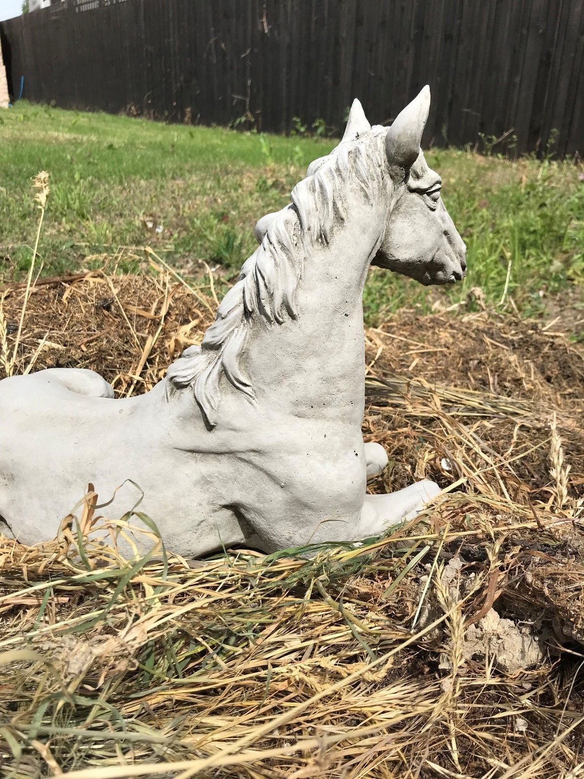 Stone Resting Horse Ornament