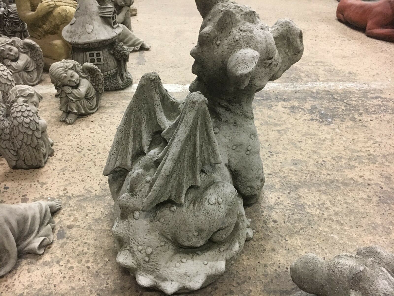 Pair of Stone Baby Dragon Ornaments