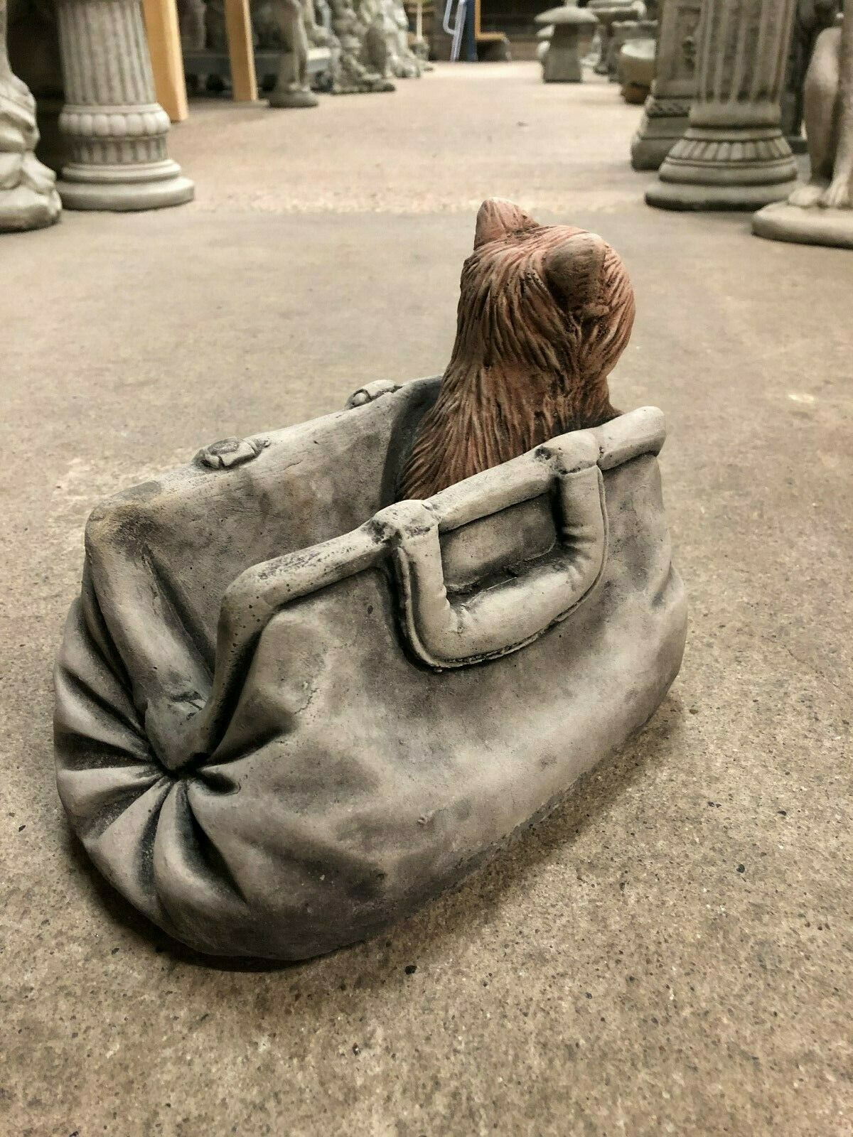 Stone Cat in Bag Planter