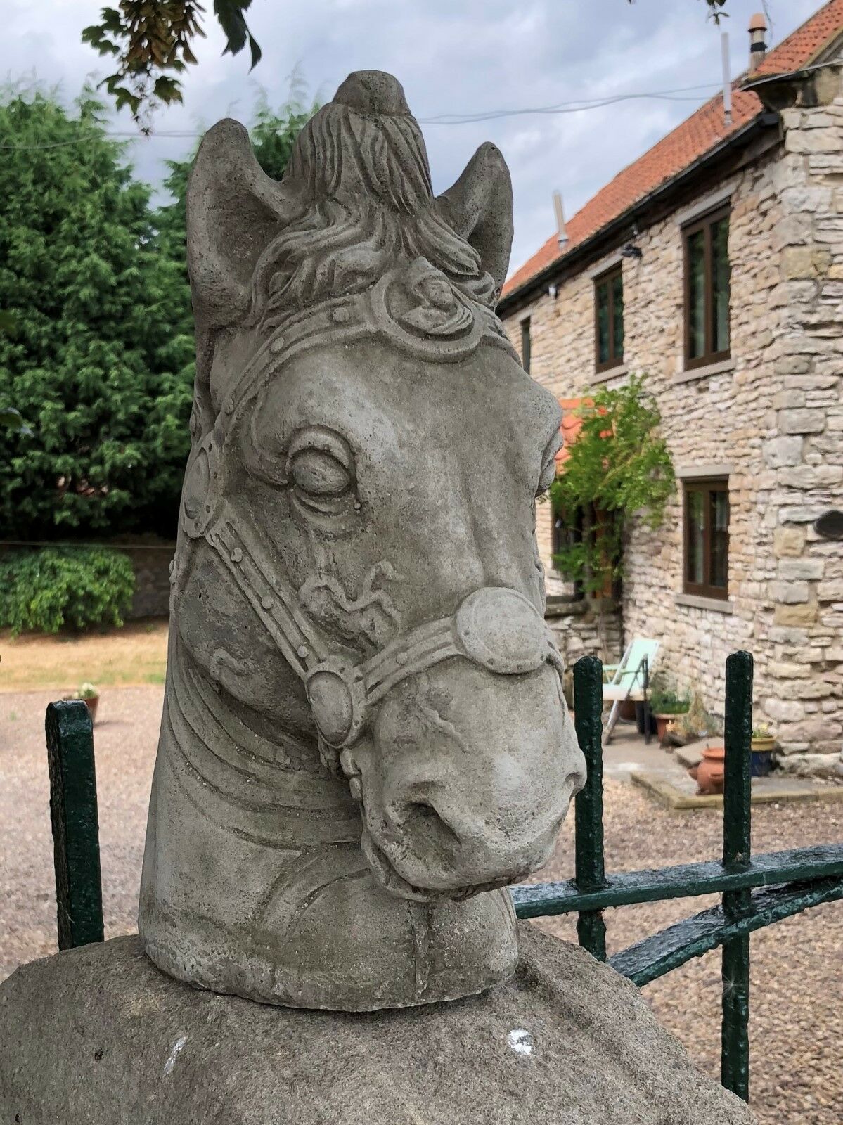 Stone Horse Head Finial