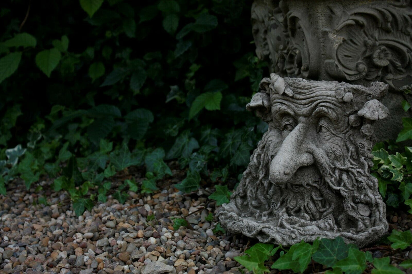 Stone Greenman Bird Feeder Ornament