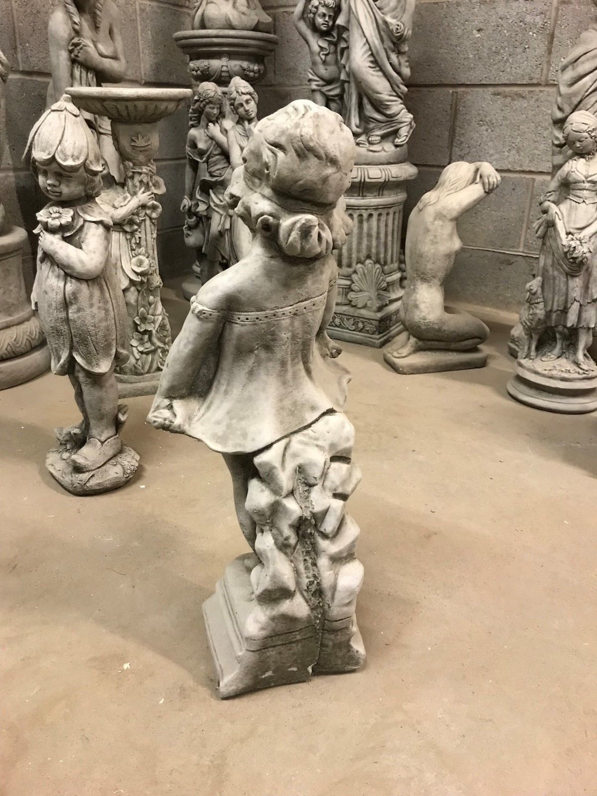 Stone Garden Girl Sculpture Ornament