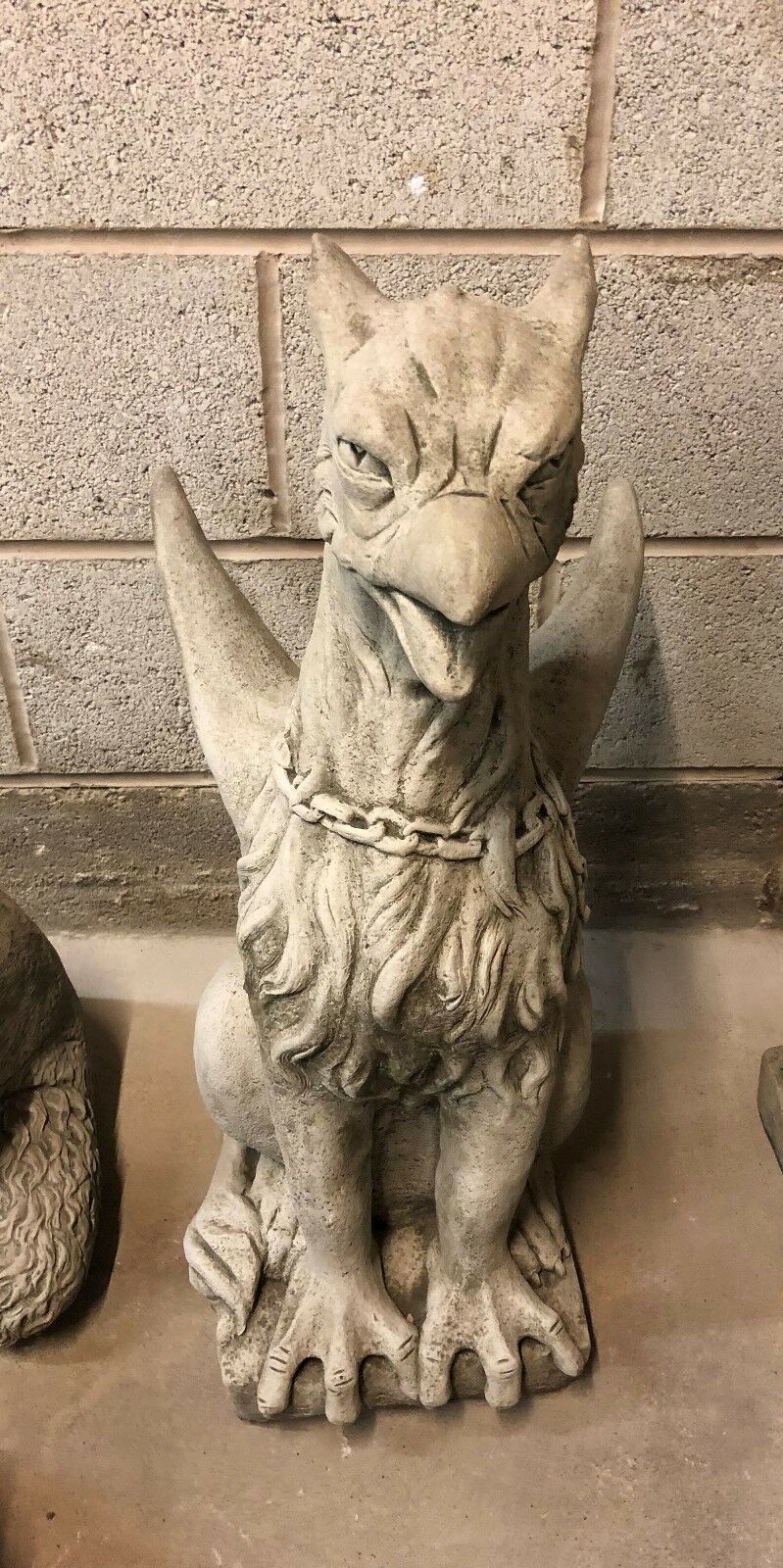 Pair of Large Stone Phoenix Statues
