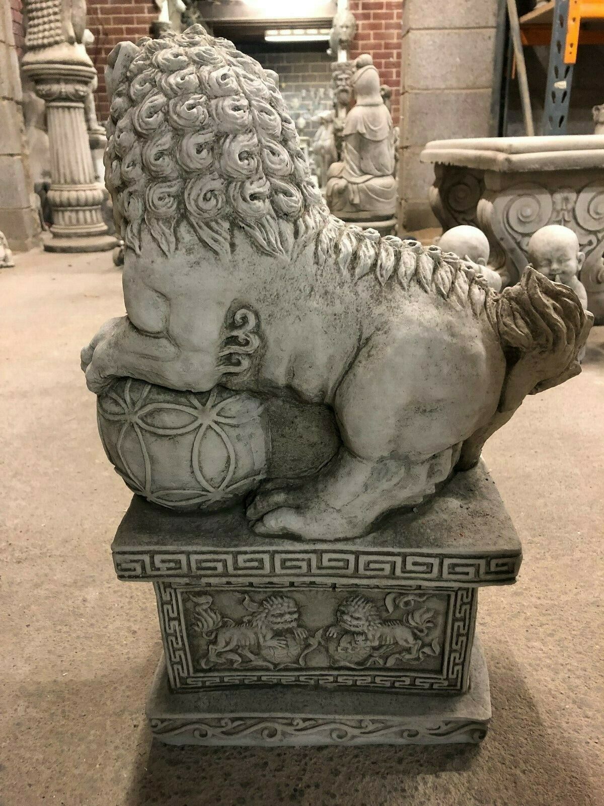 Pair of Stone Foo Dog Statues