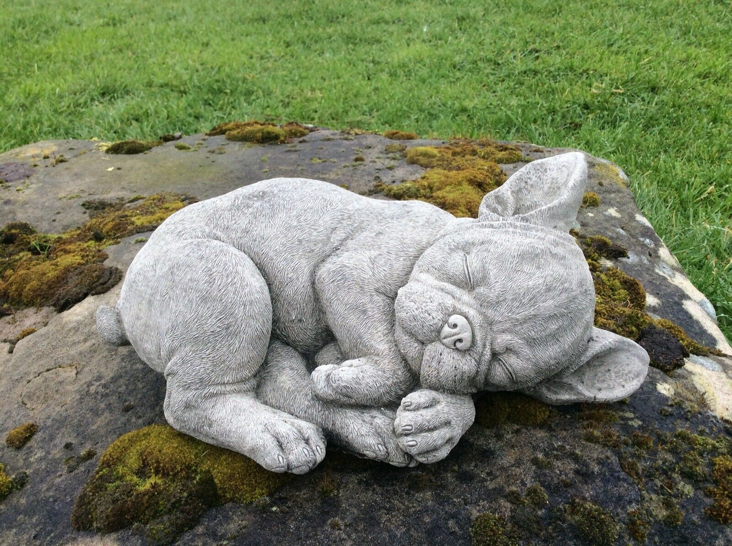 Stone Sleeping French Bulldog Ornament