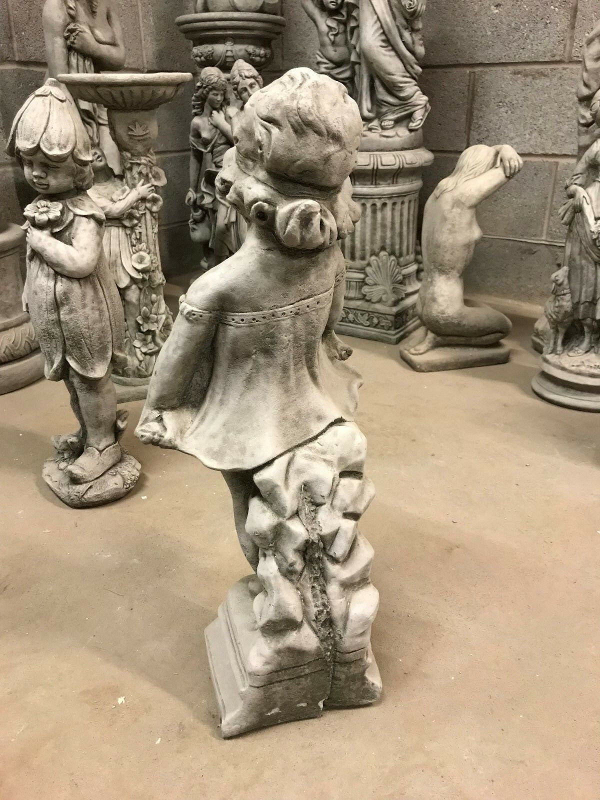 Stone Garden Girl Sculpture Ornament
