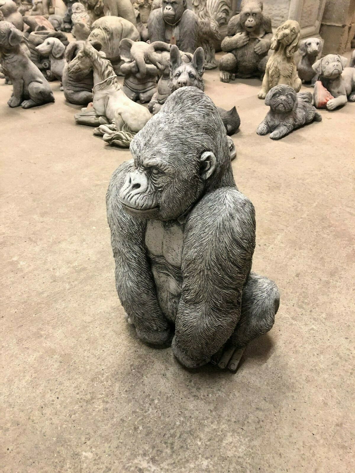 Stone Silverback Gorilla Ornament