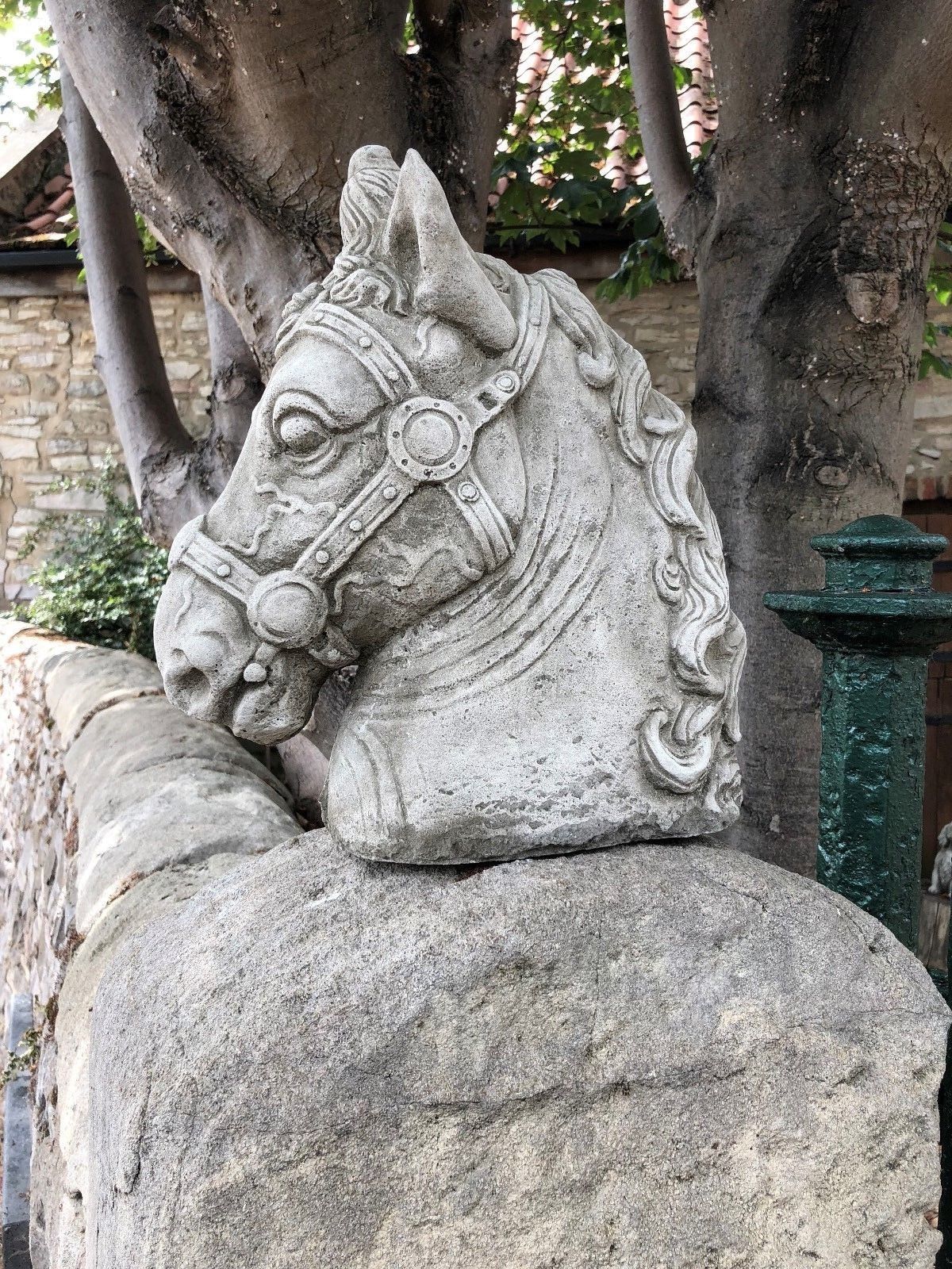 Stone Horse Head Finial