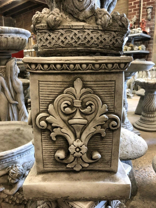 Stone Square Garden Plinth - Durable Outdoor Design