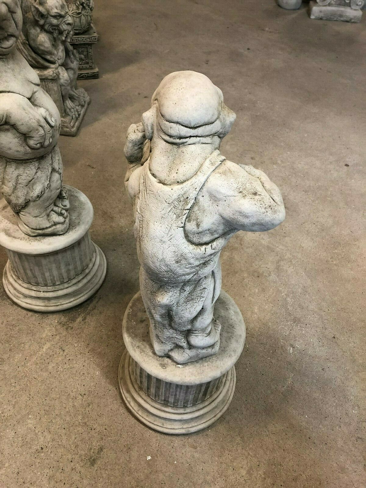 Pair of Stone Bare Knuckle Boxer Plinth Statues
