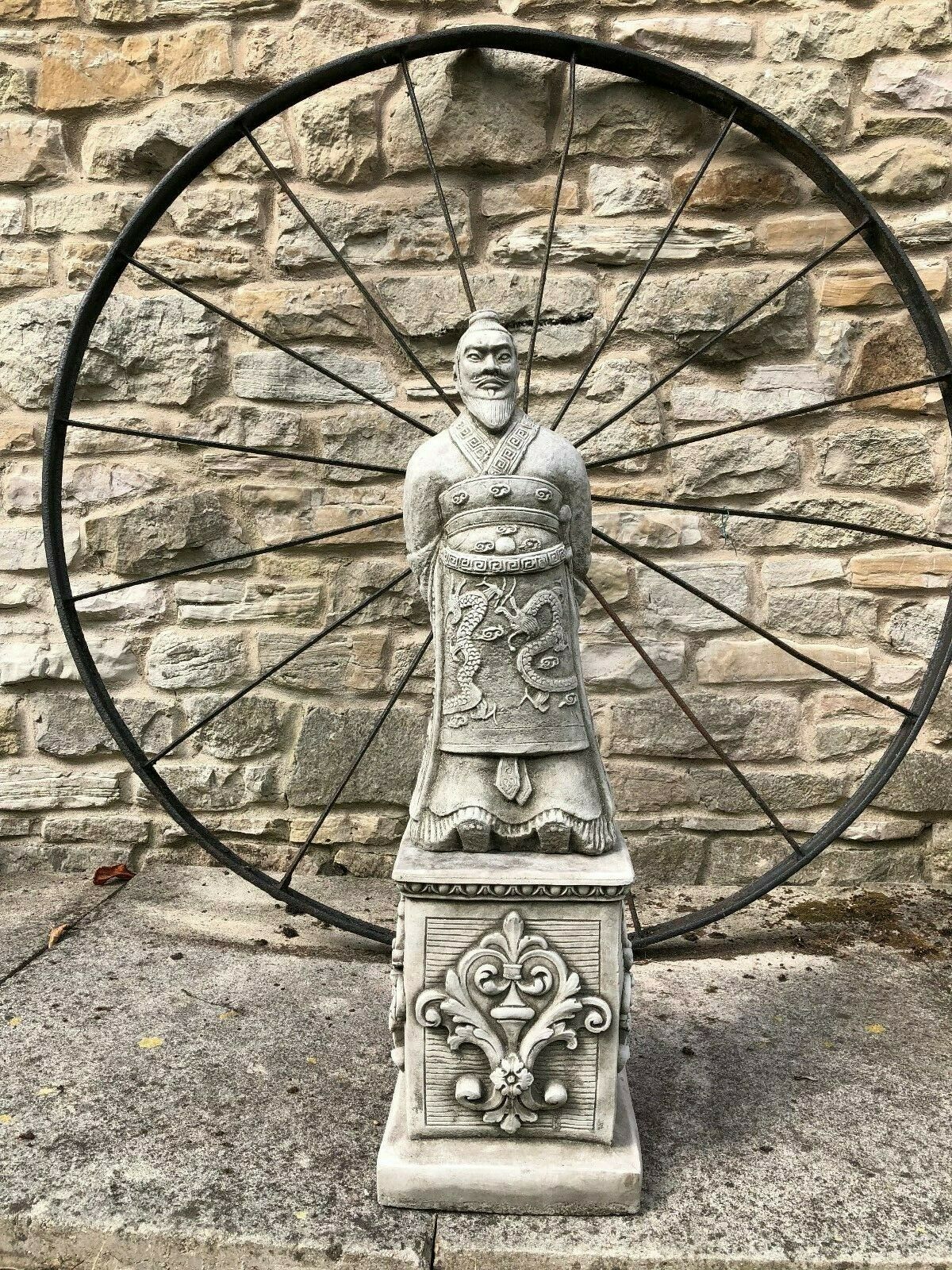 Stone Zhan Shi Warrior Plinth Statue