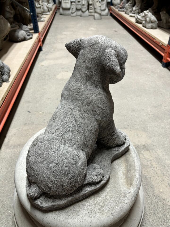 Stone Schnauzer Dog Statue 