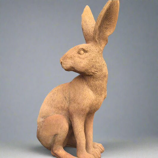 Rusty Cast Iron Rabbit Statue