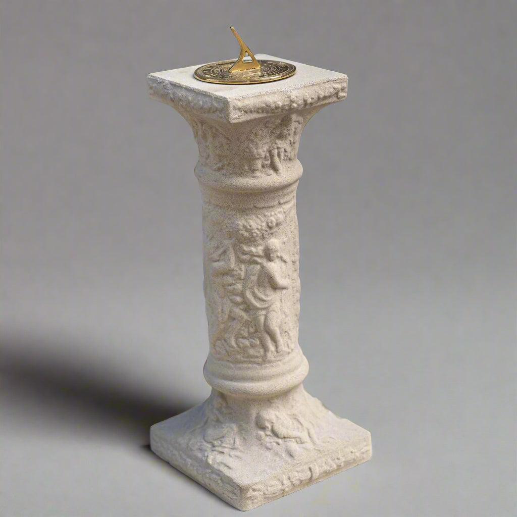 Tall White Sandstone Sundial 