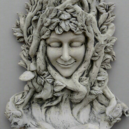 Stone Greenwoman Tree/Wall Plaque 