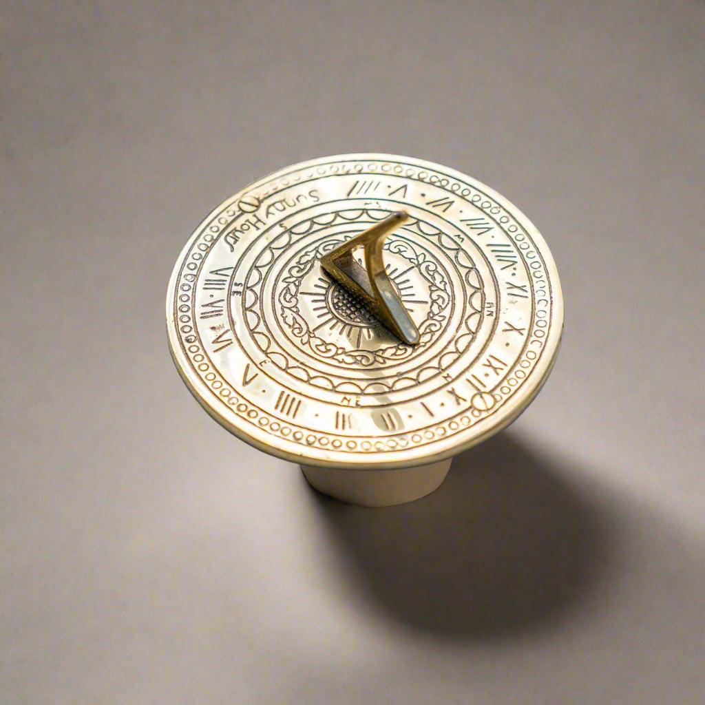Tall White Sandstone Sundial 