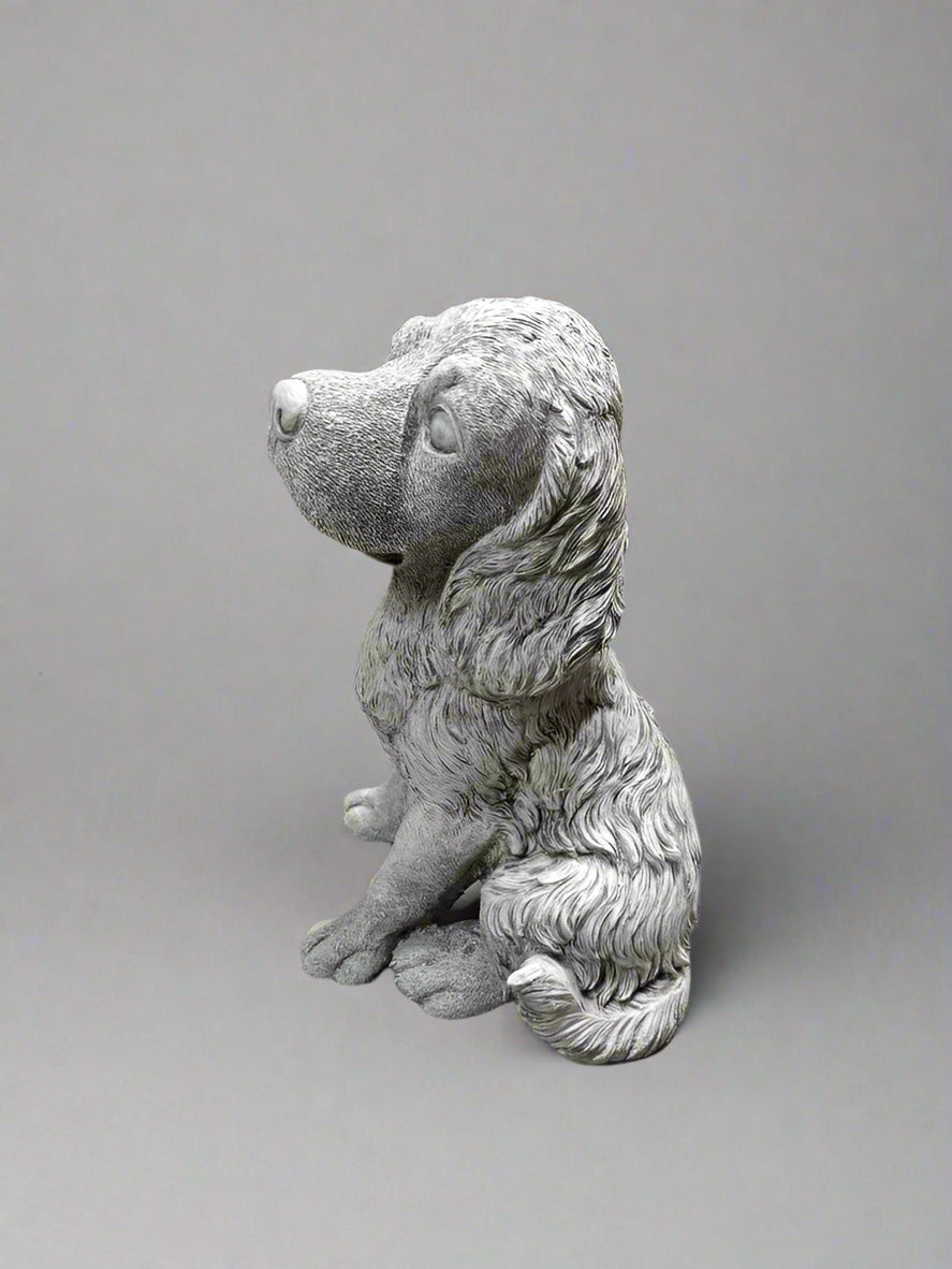 Stone Spaniel Dog Statue