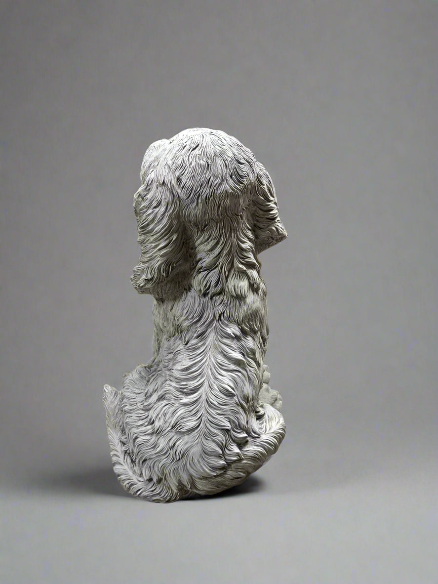 Stone Spaniel Dog Statue