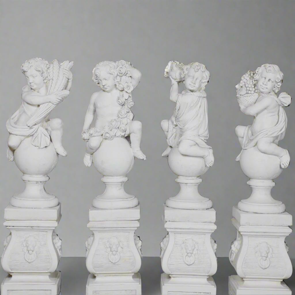 White Stone Four Seasons Statues