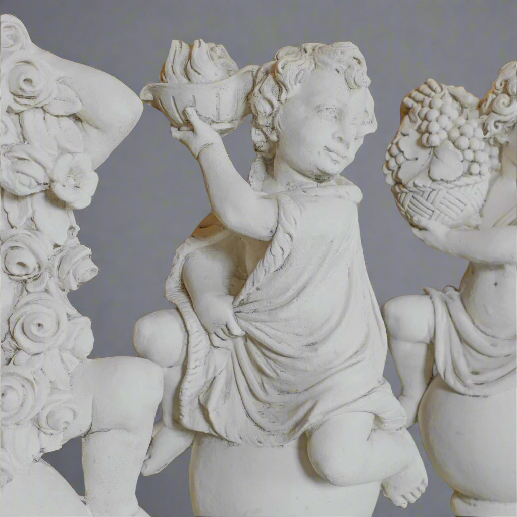 White Stone Four Seasons Statues