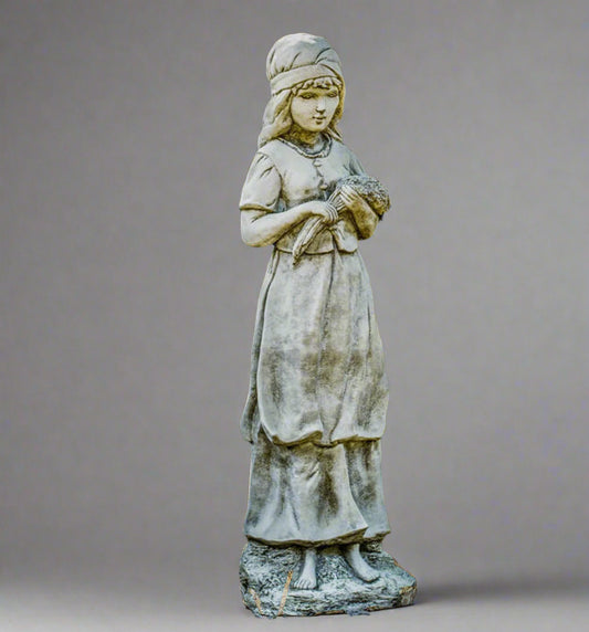 Stone Harvest Girl Statue