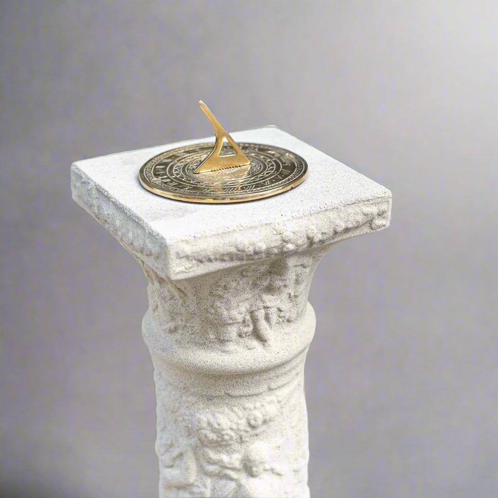 Tall White Sandstone Sundial 
