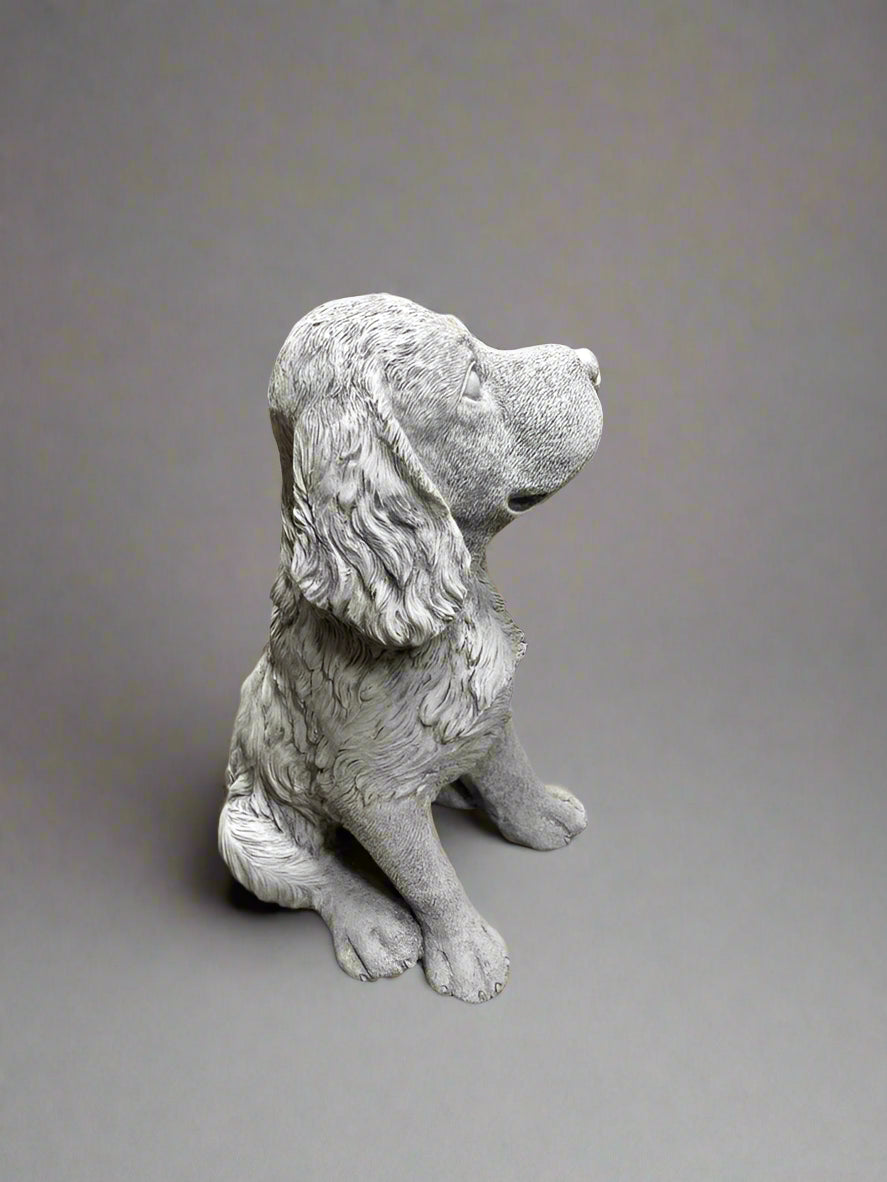 Stone Spaniel Dog Statue