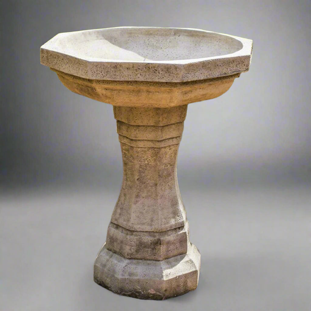 Stone Octagonal Bird Bath