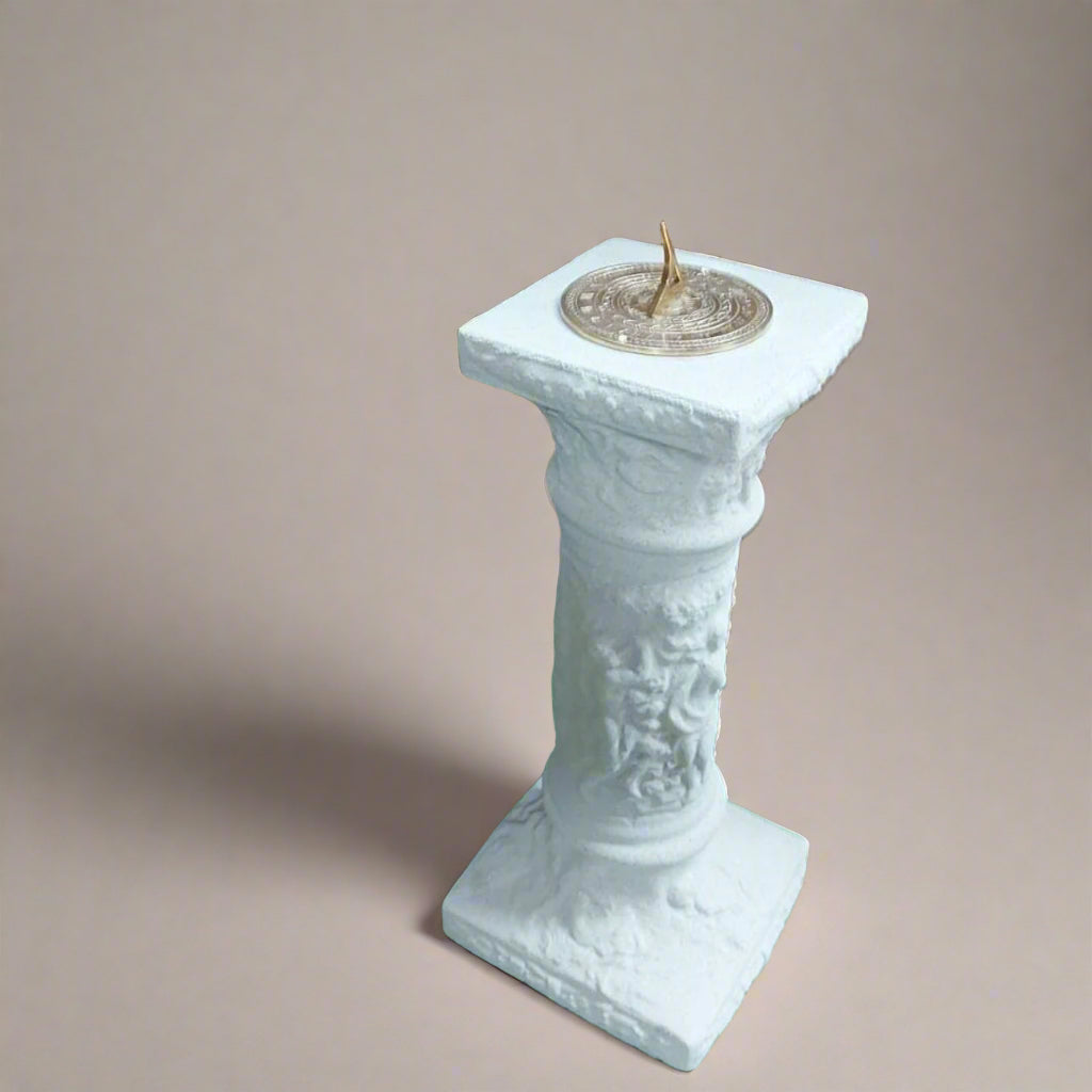 Tall White Sandstone Sundial 