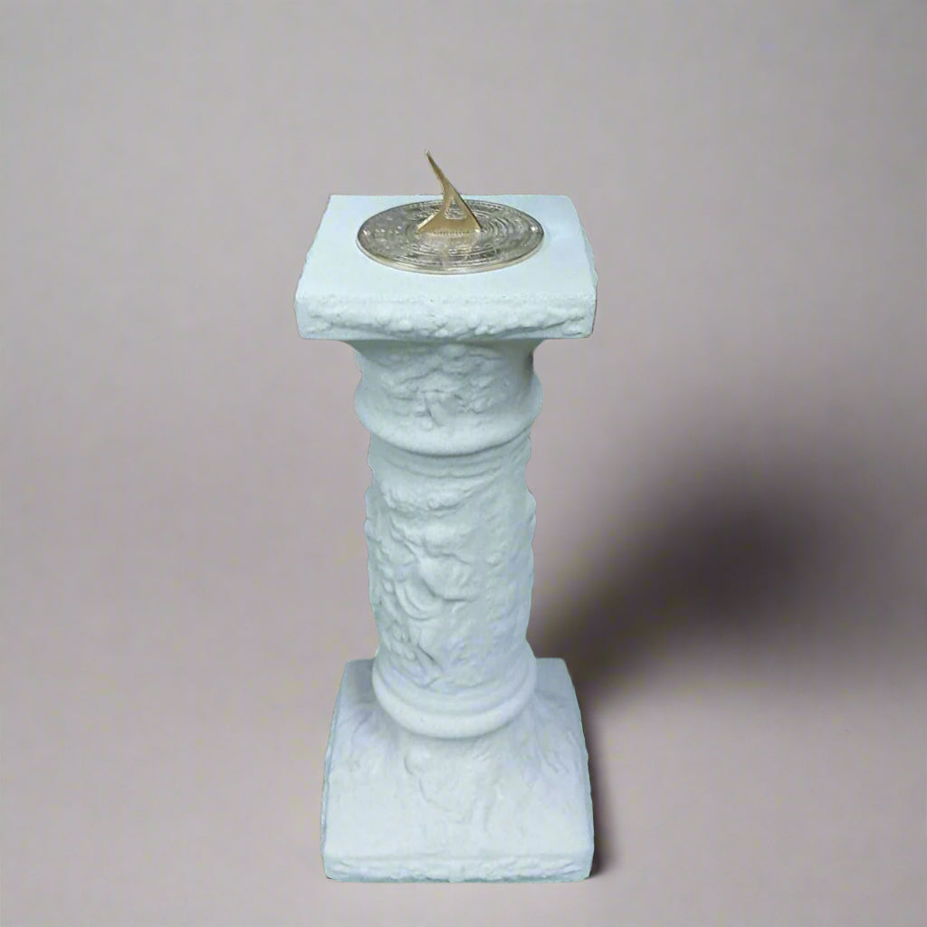 Tall White Sandstone Sundial 