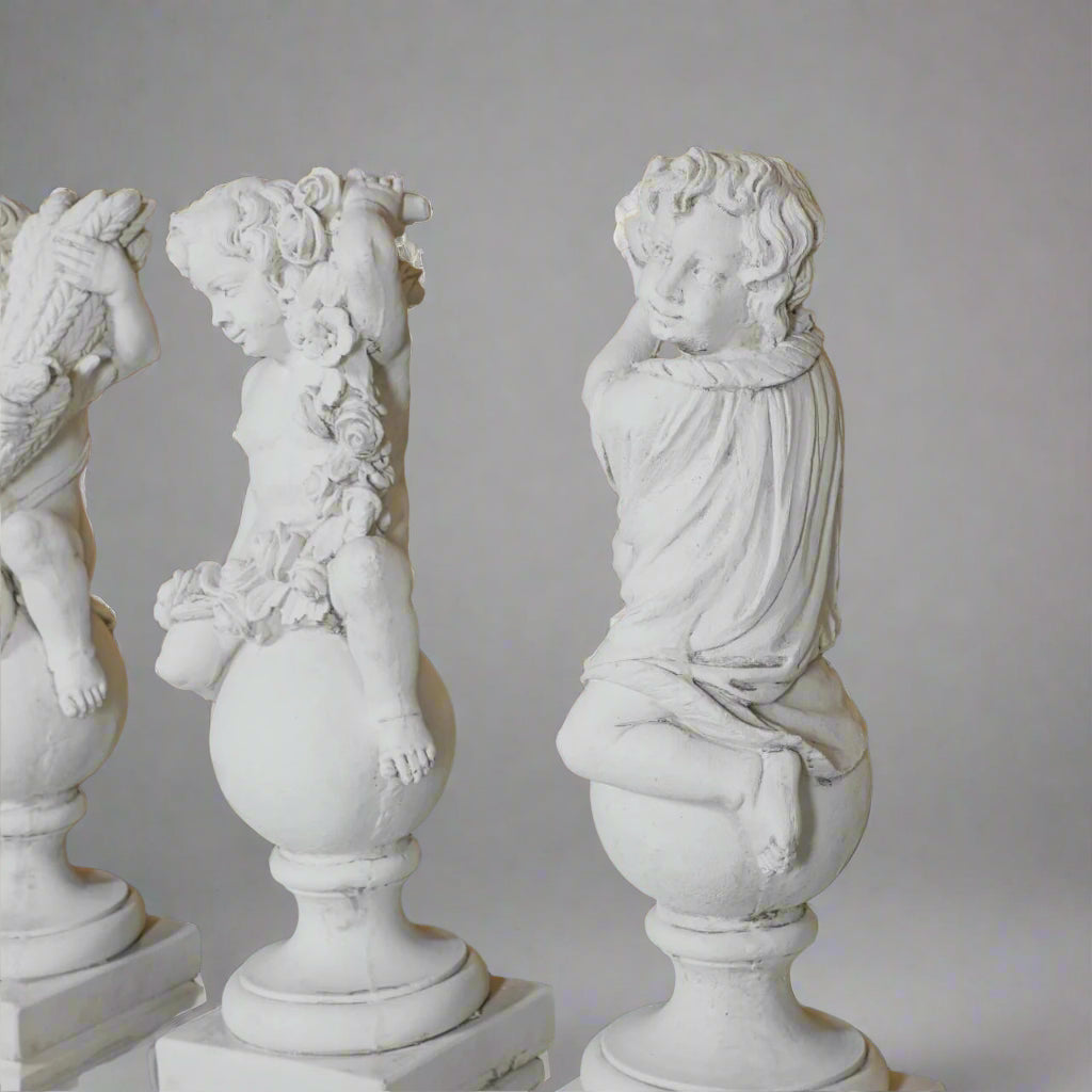 White Stone Four Seasons Statues