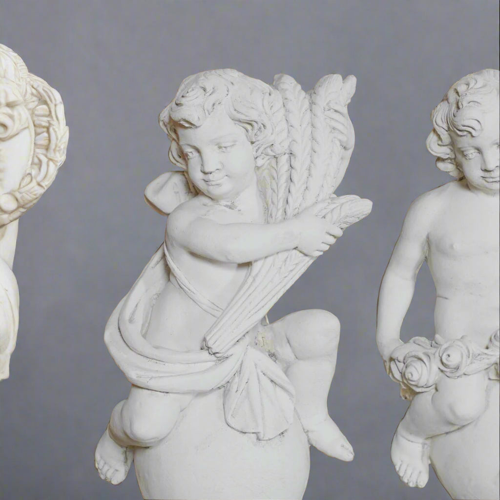 White Stone Four Seasons Statues