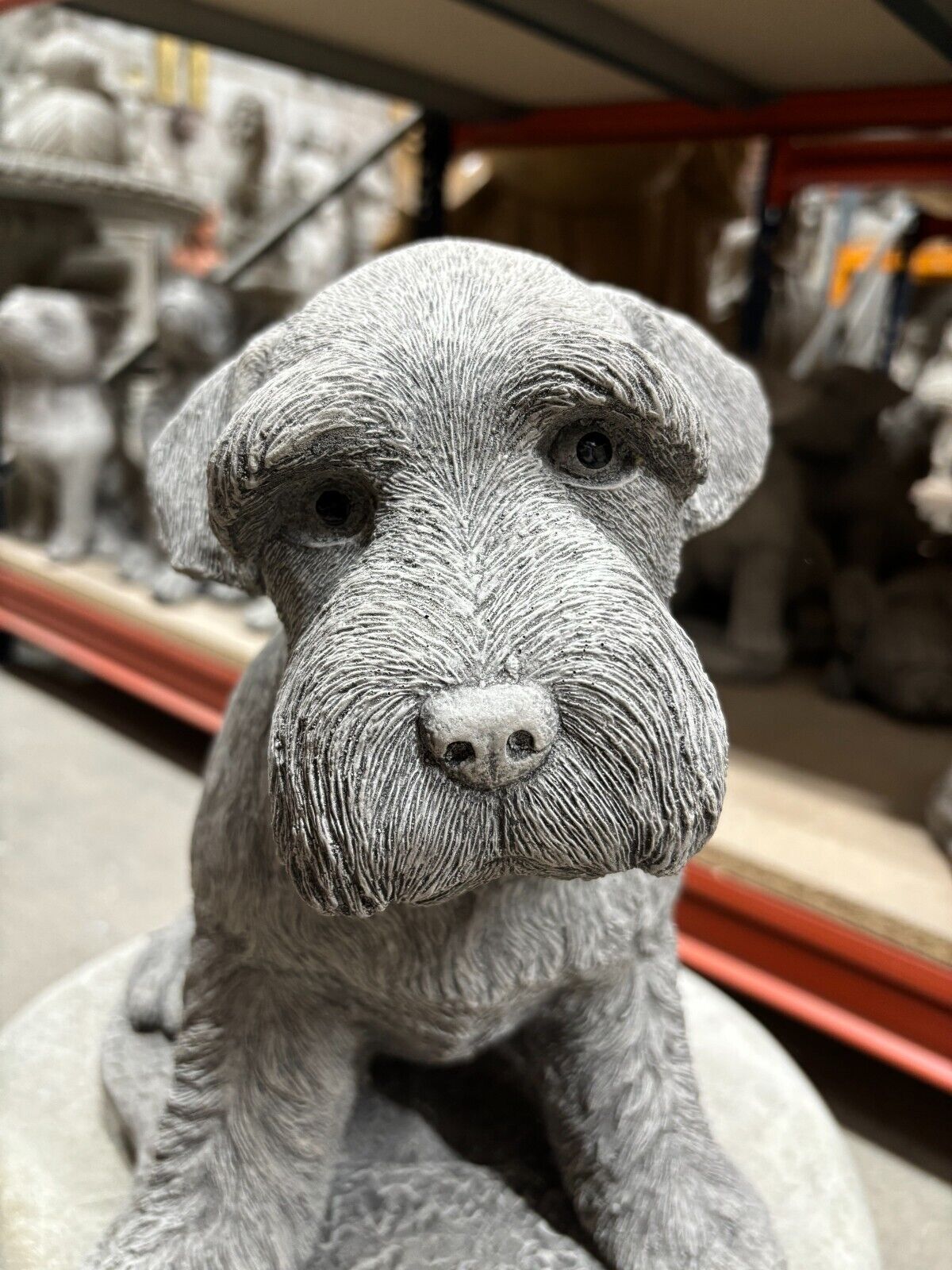 Stone Schnauzer Dog Statue 