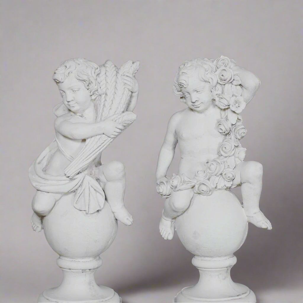 White Stone Four Seasons Statues