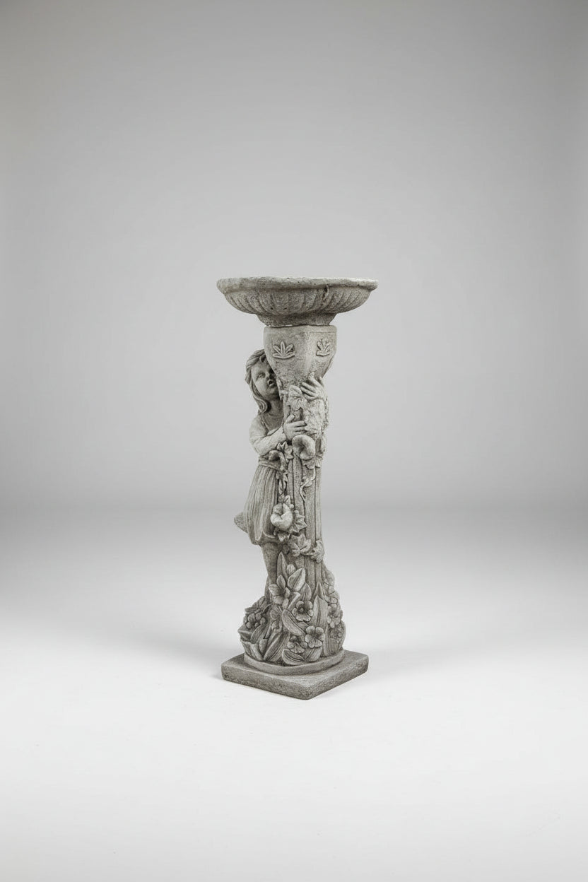 Floral Sanctuary Stone Bird Bath
