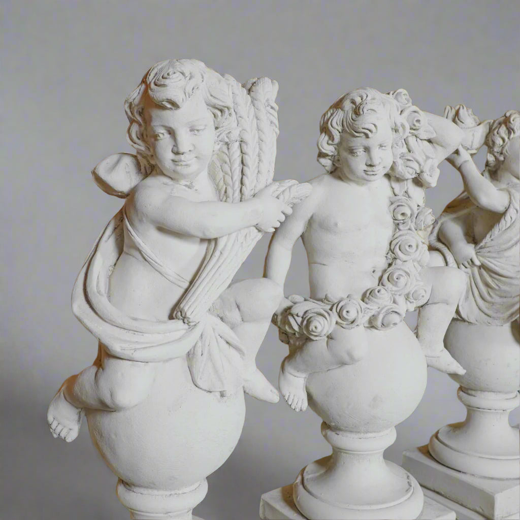 White Stone Four Seasons Statues