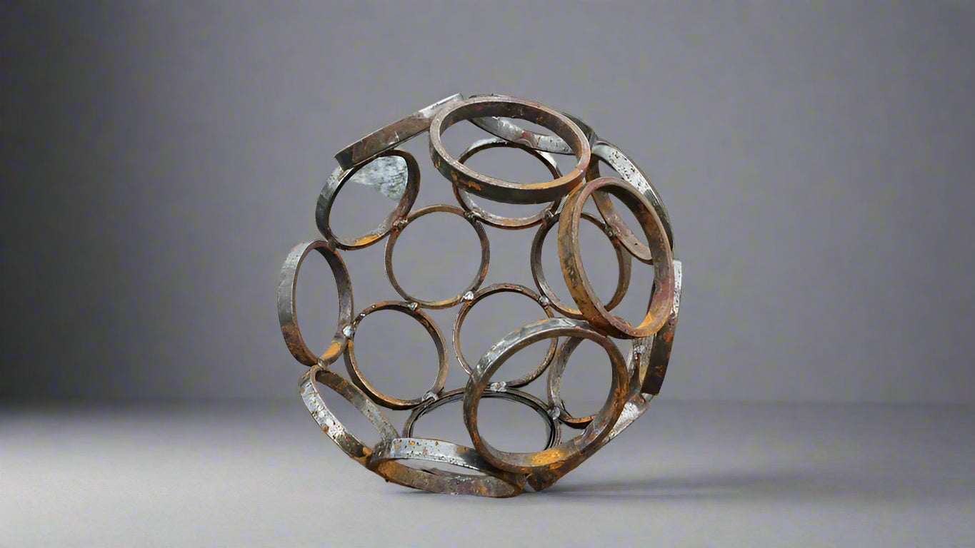 Rustic Small Sphere Sculpture 