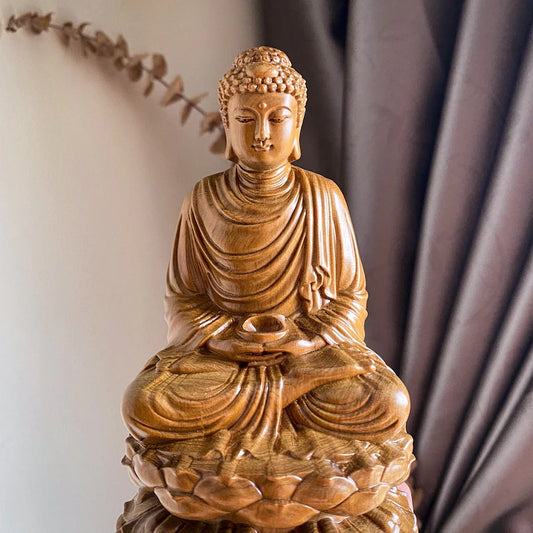 Wooden Gautama Buddha Statue