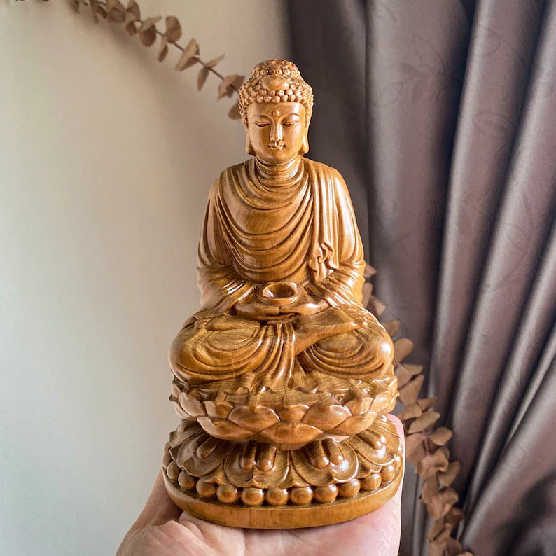 Wooden Gautama Buddha Statue