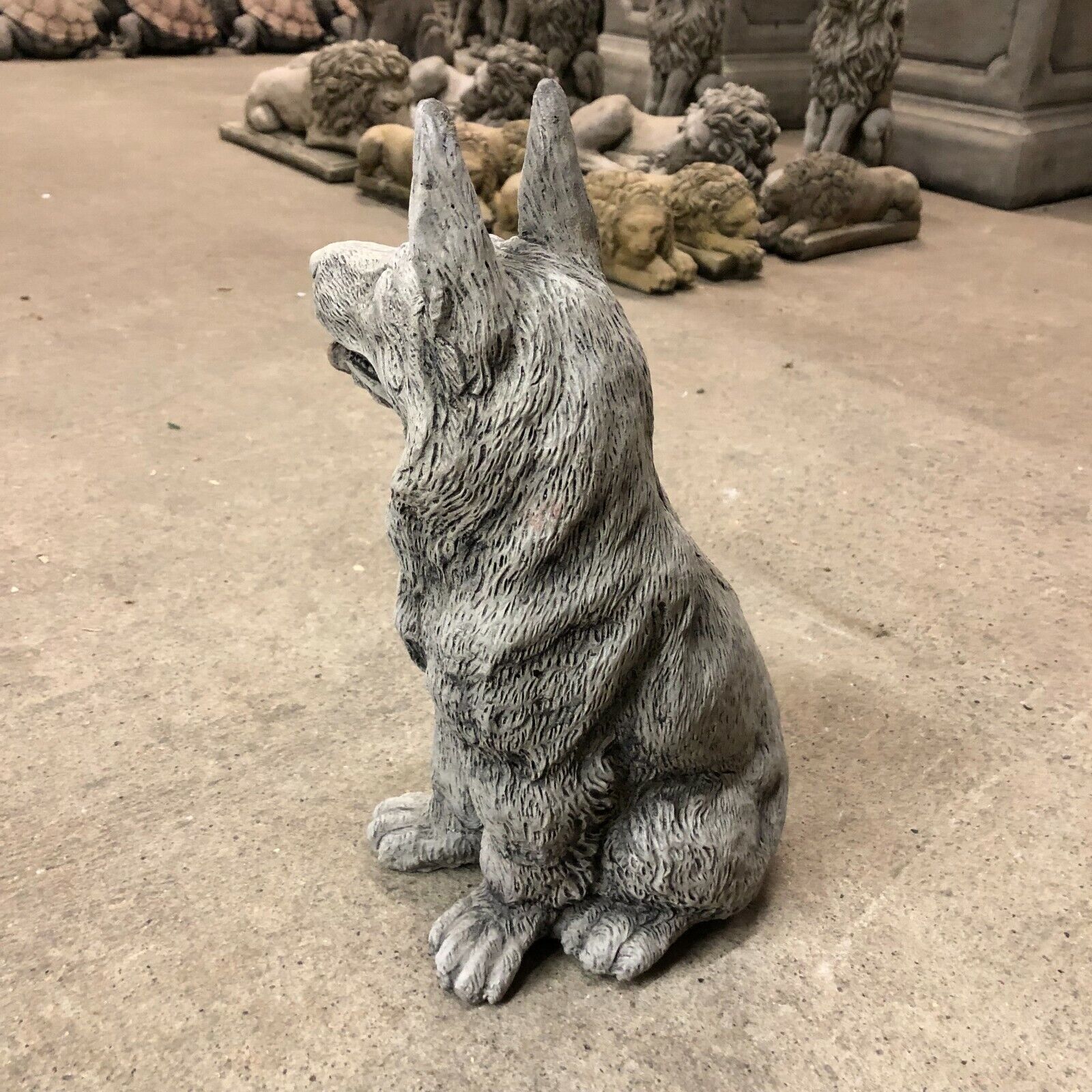Stone Alsatian Dog Statue