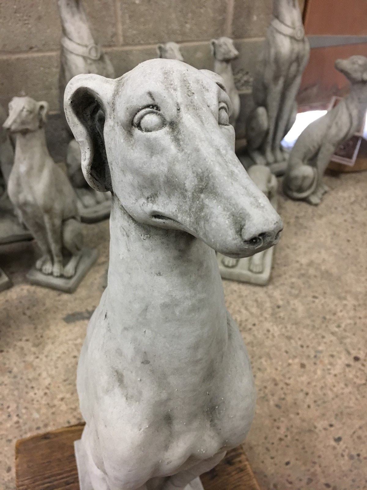 Stone Greyhound/Whippet Dog Statue