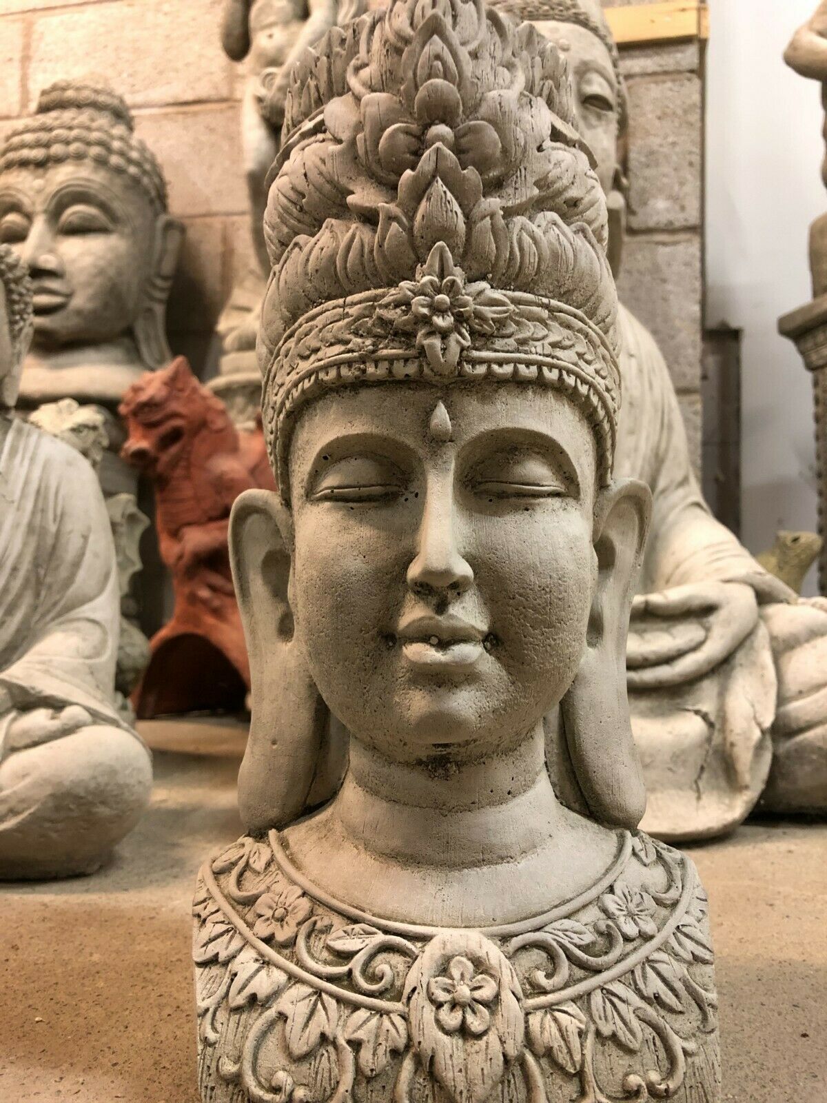 Stone Buddha's Head Ornament 