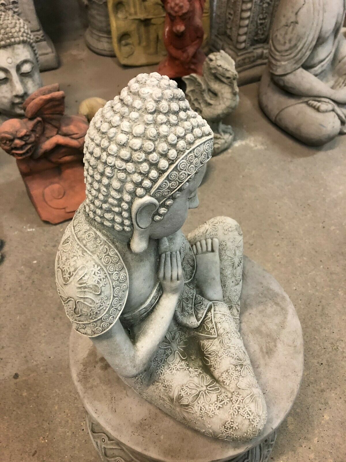 Stone Hands on Cheek Buddha Ornament