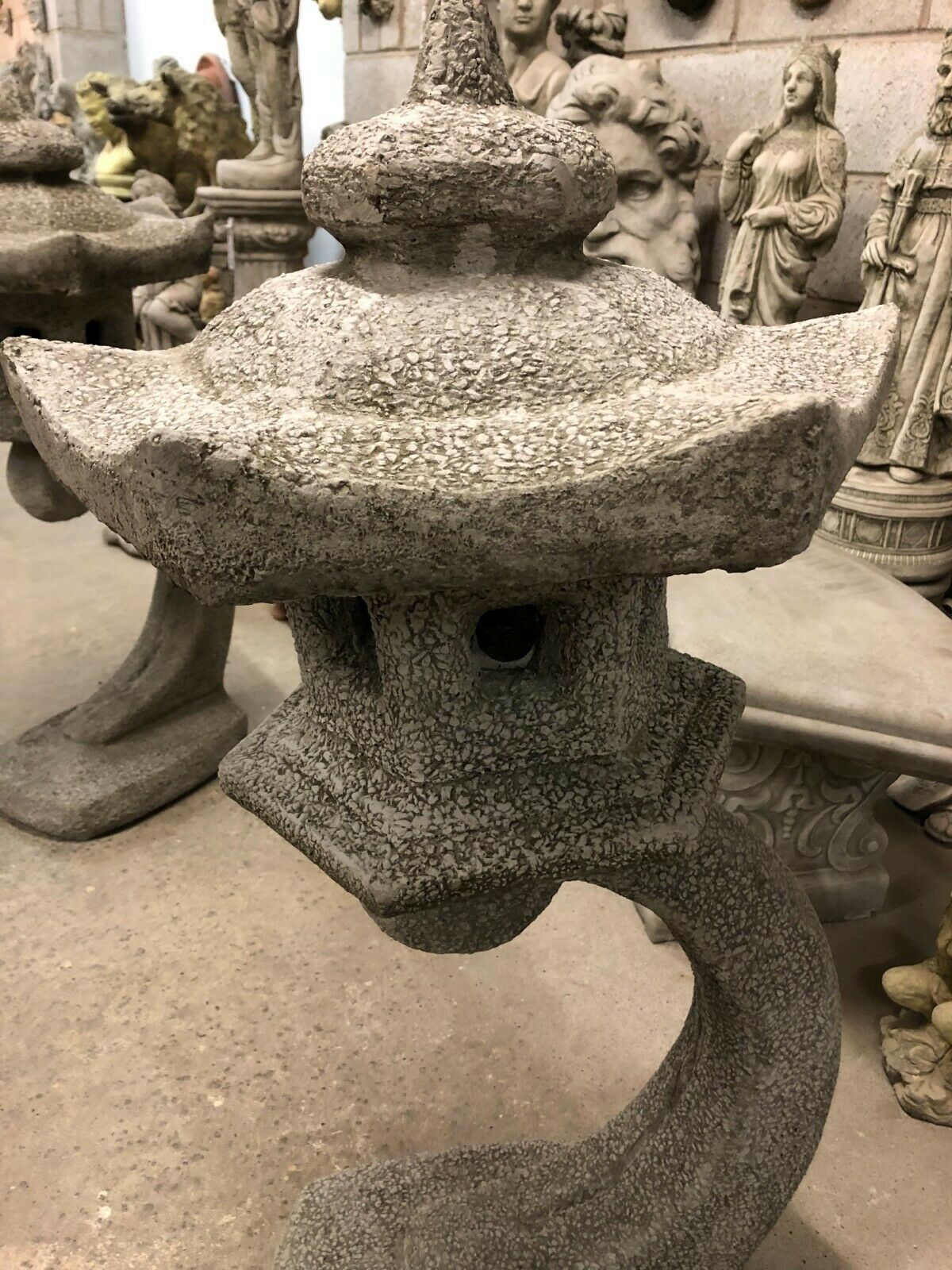 Pair of Stone Pagoda Lantern Statues